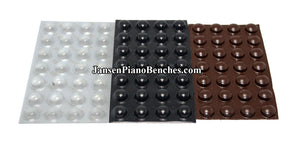 adhesive piano buttons bumpers black brown and clear 357