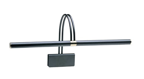House of Troy 22 inch black slimline piano lamp with brass accents