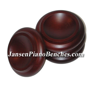 mahogany piano caster cups royal wood 3.5 inch