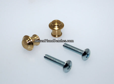 brass piano desk knobs tiered with machine screw 350B