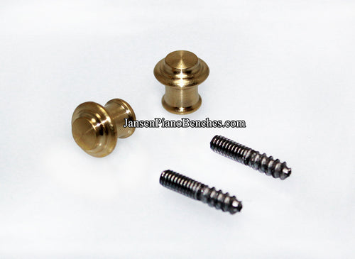 tiered brass piano desk knobs with wood screw