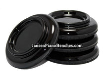 Load image into Gallery viewer, black upright piano caster cups made of hardwood