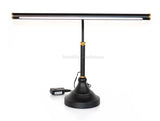 LED Piano Lamp Black with Brass Accents - 19.5" Shade