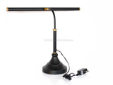LED Piano Lamp Black with Brass Accents - 19.5" Shade