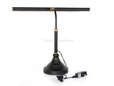 LED Piano Lamp Black with Brass Accents - 19.5" Shade