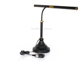LED Piano Lamp Black with Brass Accents - 19.5" Shade