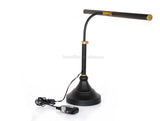 LED Piano Lamp Black with Brass Accents - 19.5" Shade