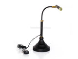 LED Piano Lamp Black with Brass Accents - 19.5" Shade
