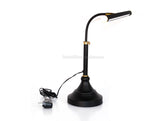 LED Piano Lamp Black with Brass Accents - 19.5" Shade