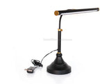 LED Piano Lamp Black with Brass Accents - 19.5" Shade
