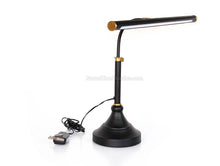Load image into Gallery viewer, LED Piano Lamp Black with Brass Accents - 19.5&quot; Shade