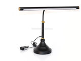LED Piano Lamp Black with Brass Accents - 19.5" Shade
