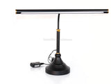 LED Piano Lamp Black with Brass Accents - 19.5" Shade