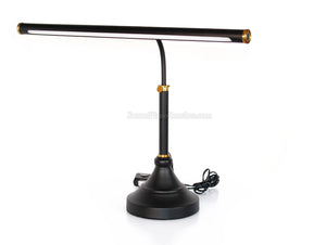 LED Piano Lamp Black with Brass Accents - 19.5" Shade