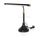 LED Piano Lamp Black with Brass Accents - 19.5" Shade
