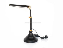 Load image into Gallery viewer, LED Piano Lamp Black with Brass Accents - 19.5&quot; Shade