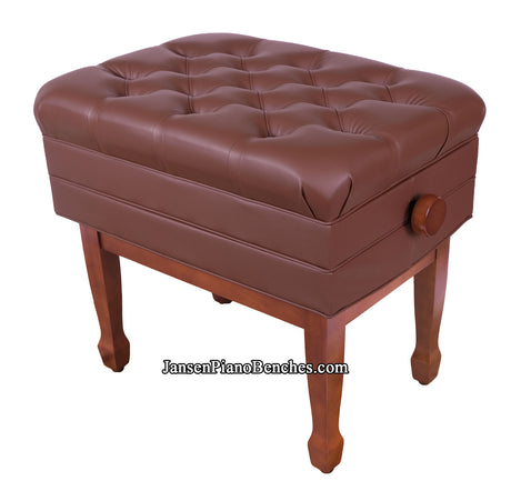 walnut artist piano bench with music storage