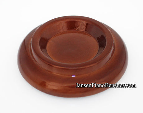 high polish walnut piano caster cup