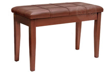 Load image into Gallery viewer, satin walnut piano bench with padded top