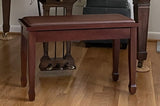 Yamaha Upholstered Piano Bench Satin Walnut with Spade Legs