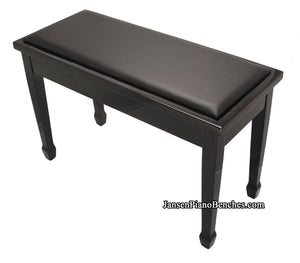 Yamaha Satin Black Upholstered Piano Bench Spade Legs