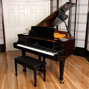 yamaha grand piano bench ebony high gloss black polish
